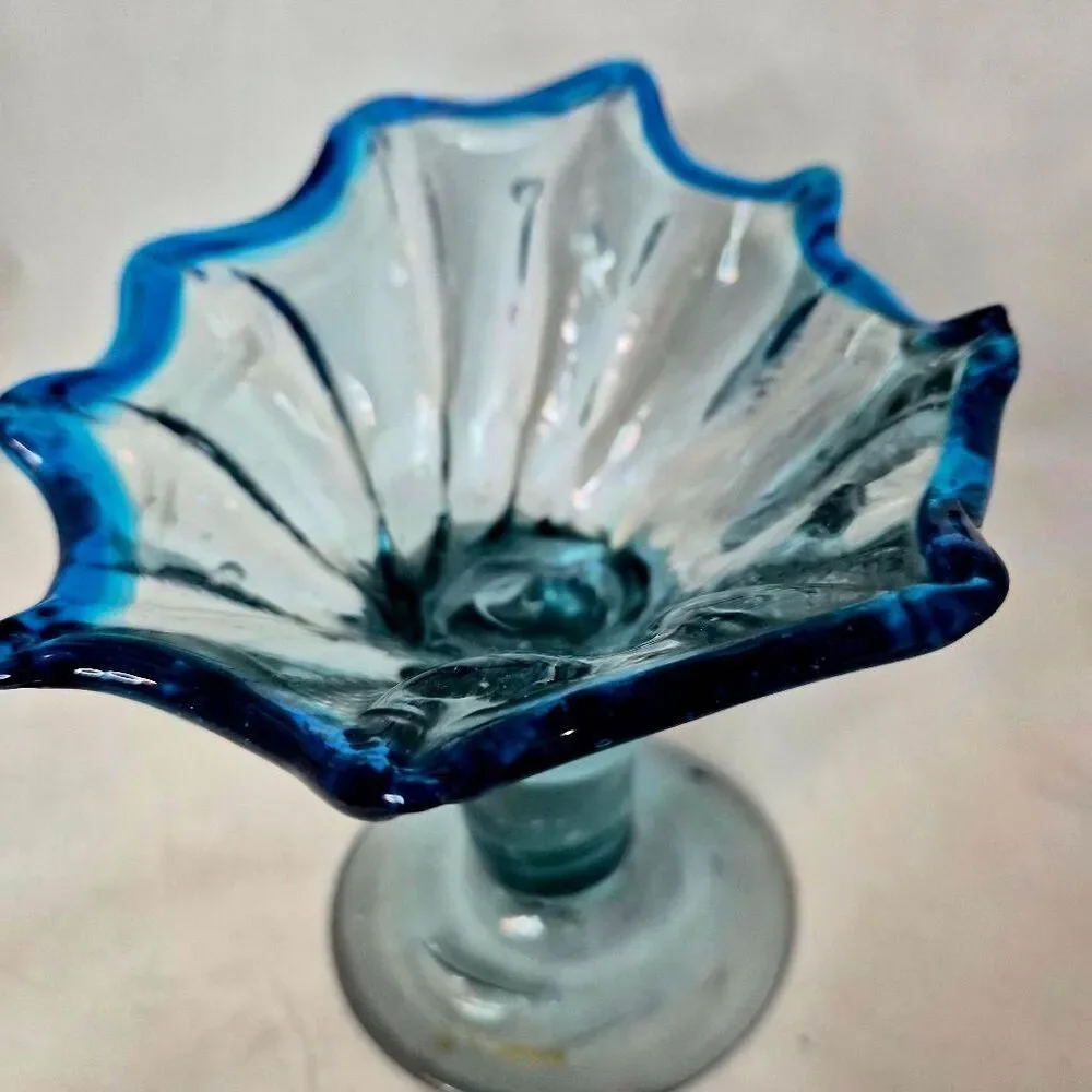 Blue compote bowl